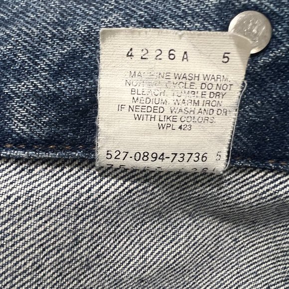 Vintage Levi's denim jacket with leather collar men's size L - Picture 6 of 14